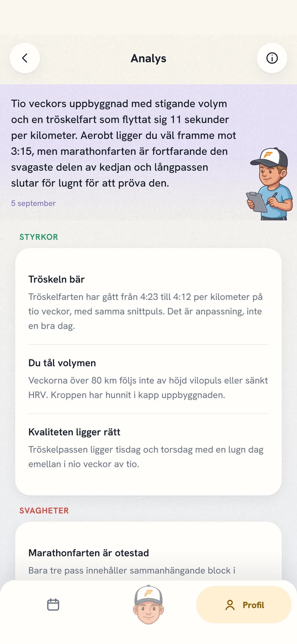 Djupanalysen i Coach Fartlek med sammanfattning, styrkor och svagheter